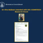 Dr. Hira Mubeen awarded with OIC-COMSTECH Research Grant